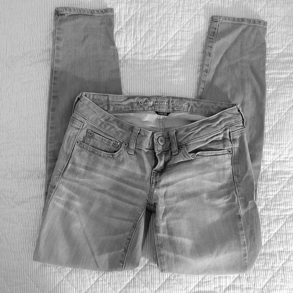 American Eagle-Super skinny gray jeans-0